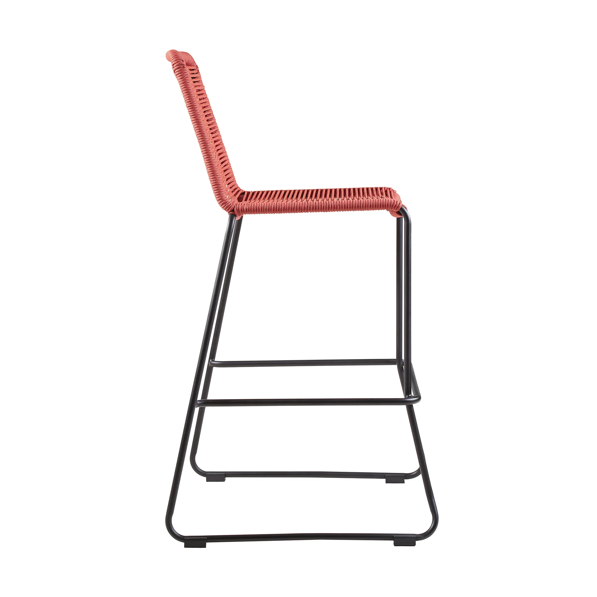 Shasta 30" and 26" Outdoor Metal and Rope Stackable Barstool By Armen Living - Image 4