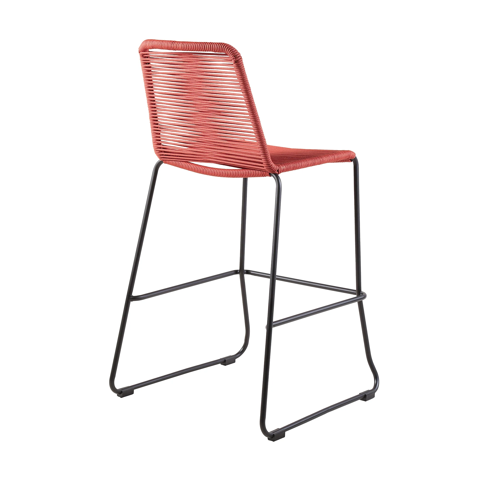 Shasta 30" and 26" Outdoor Metal and Rope Stackable Barstool By Armen Living - Image 5