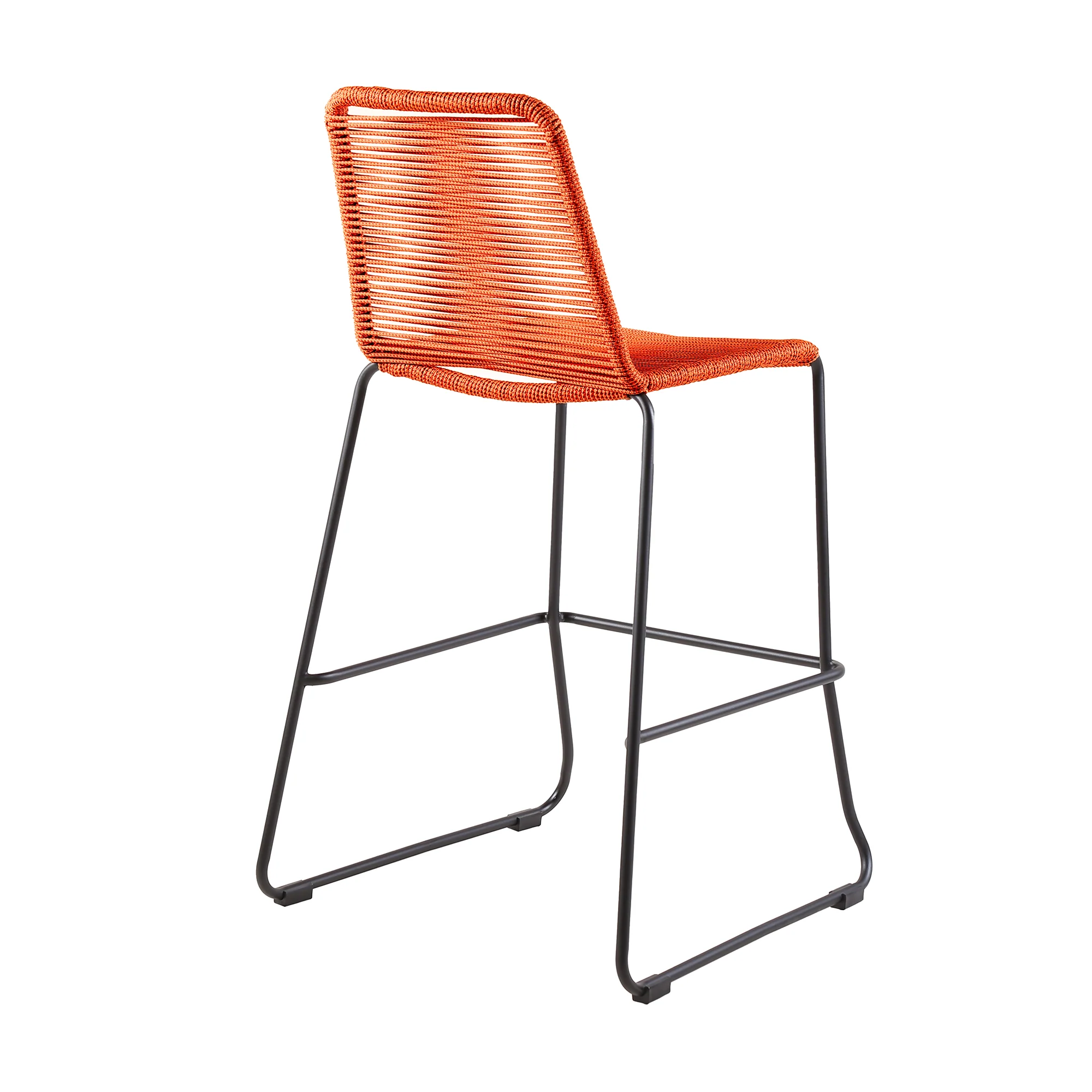 Shasta 30" and 26" Outdoor Metal and Rope Stackable Barstool By Armen Living - Image 5