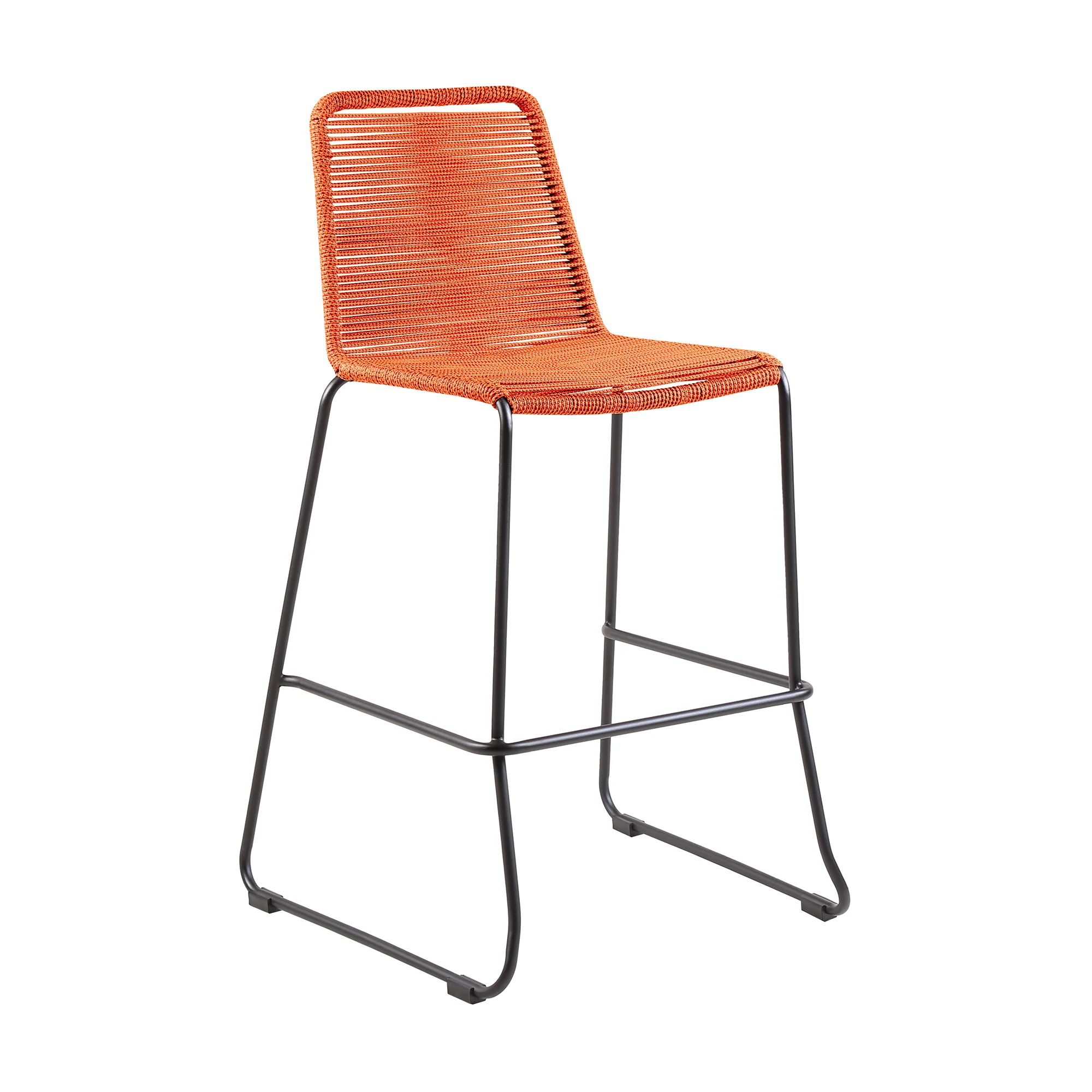Shasta 30" and 26" Outdoor Metal and Rope Stackable Barstool By Armen Living - Image 2