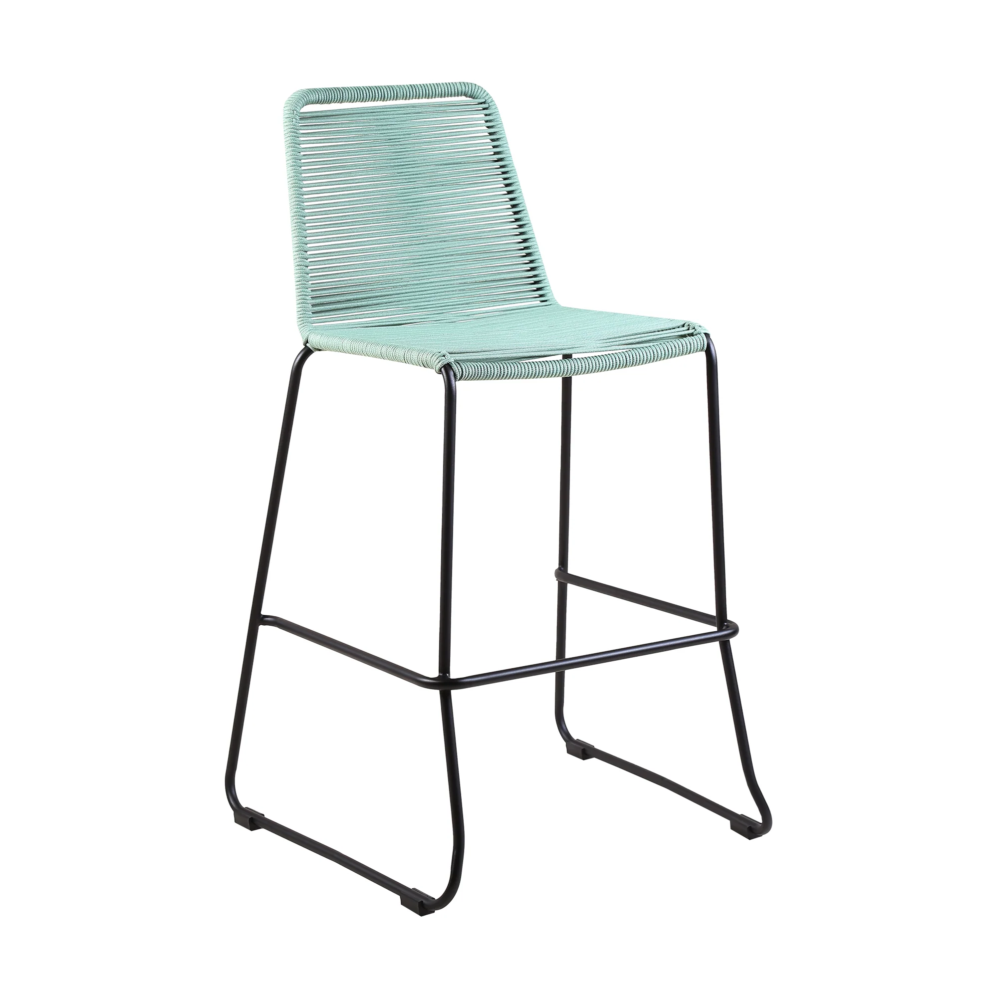 Shasta 30" and 26" Outdoor Metal and Rope Stackable Barstool By Armen Living - Image 2