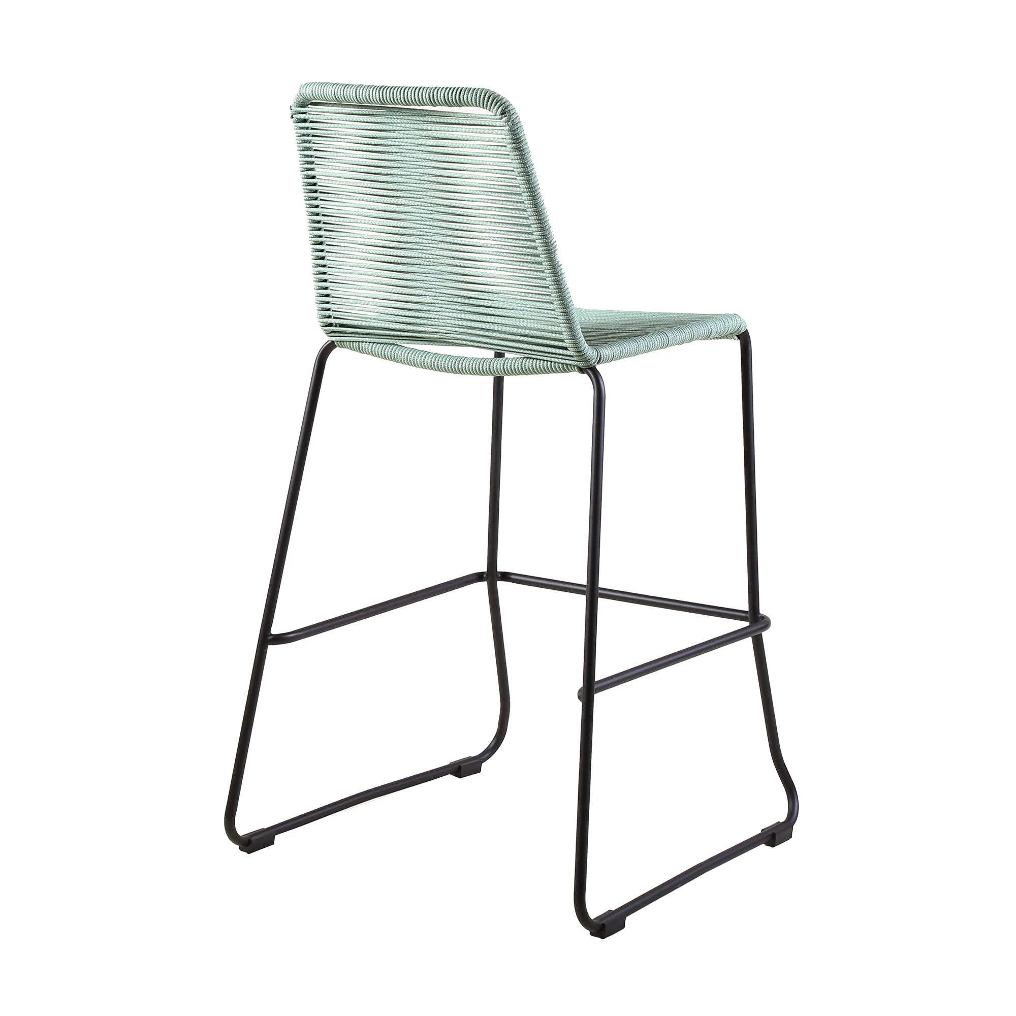 Shasta 30" and 26" Outdoor Metal and Rope Stackable Barstool By Armen Living - Image 5