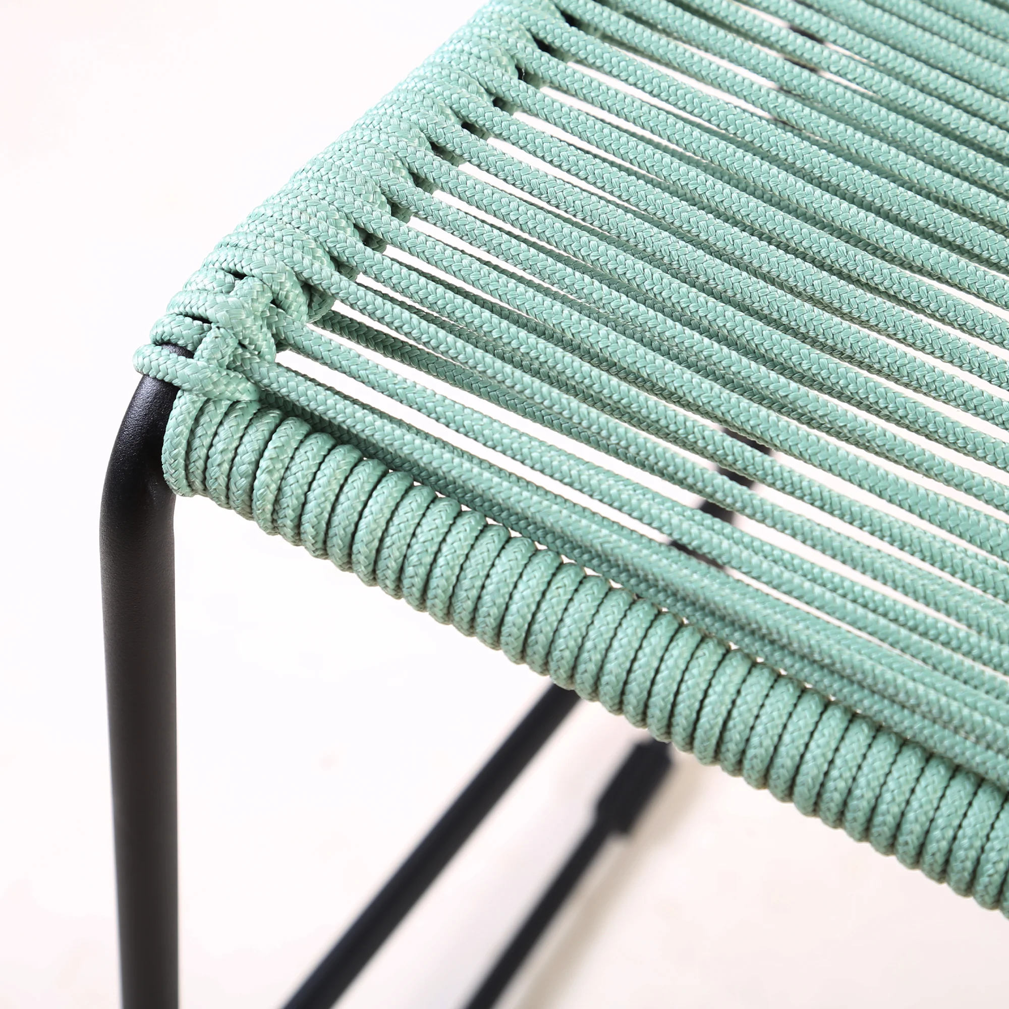 Shasta 30" and 26" Outdoor Metal and Rope Stackable Barstool By Armen Living - Image 8