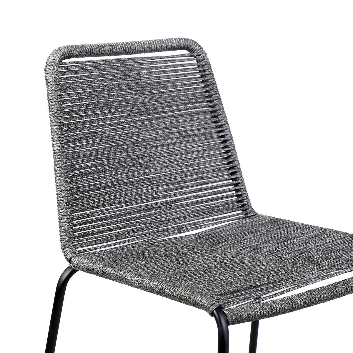 Shasta 30" Outdoor Metal and Black Rope Stackable Barstool By Armen Living - Image 11