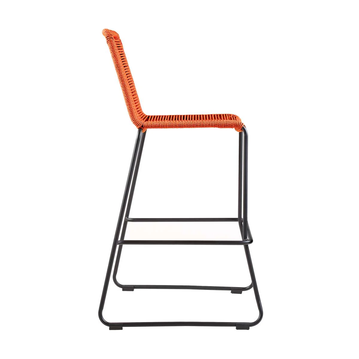 Shasta 30" Outdoor Metal and Tangerine Rope Stackable Barstool - Set of 2 By Armen Living - Image 8