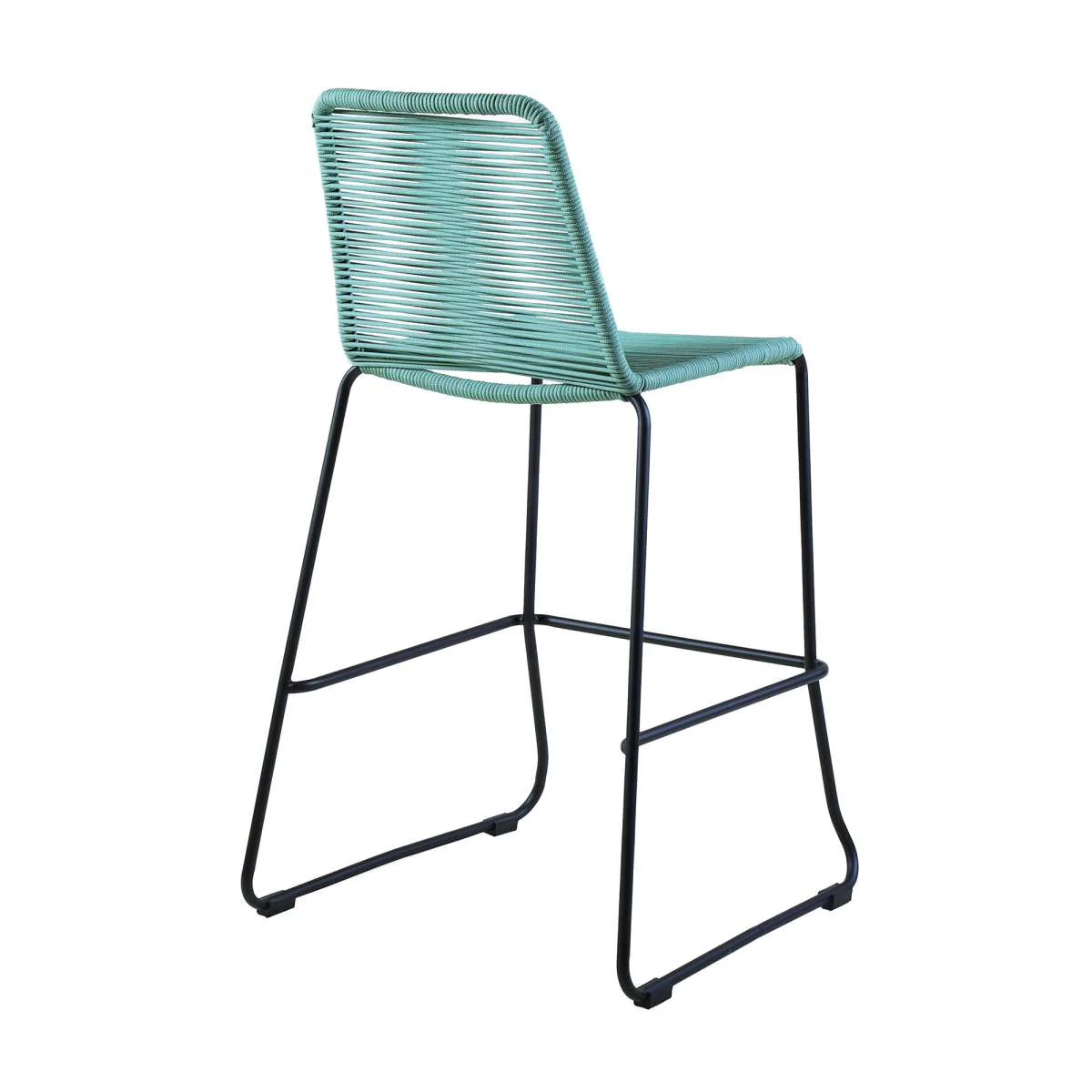 Shasta 30" Outdoor Metal and Wasabi Rope Stackable Barstool - Set of 2 By Armen Living - Image 5