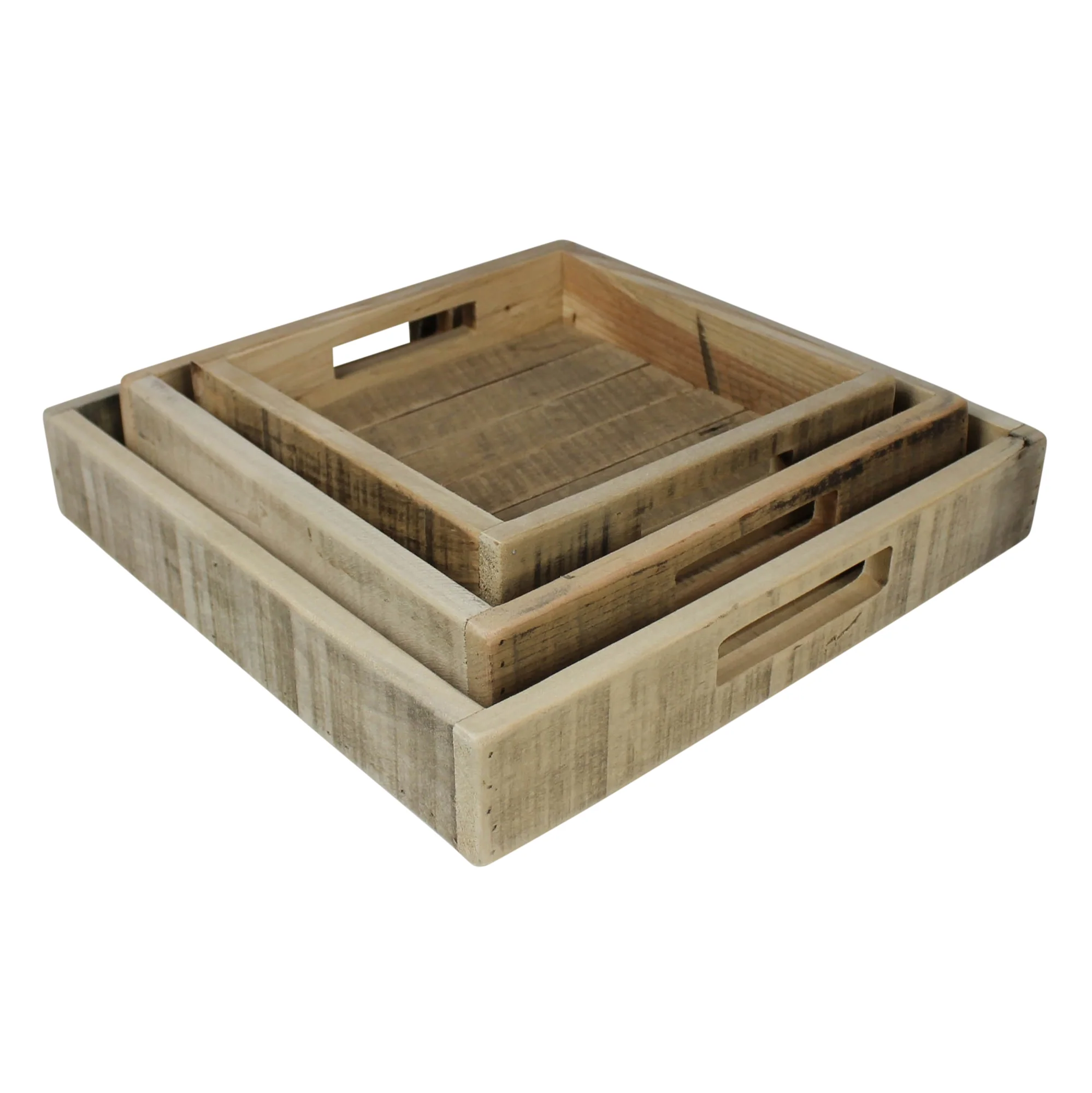 Shaw Wood Trays, Square - Set of 3 By HomArt - Image 2