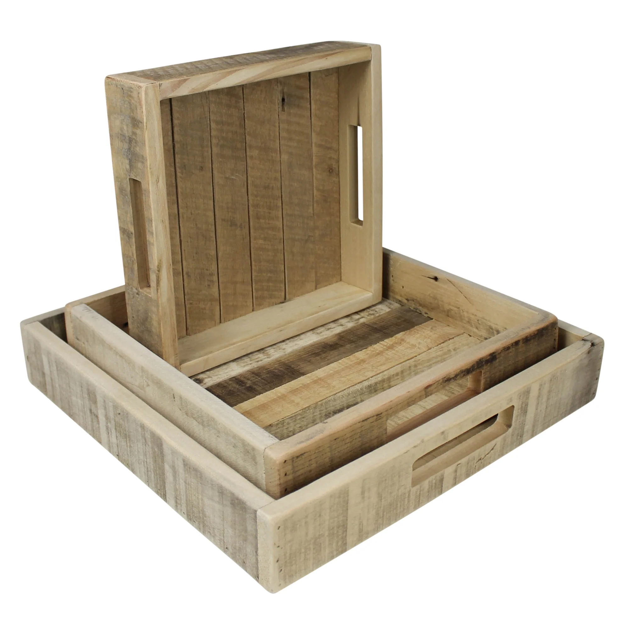 Shaw Wood Trays, Square - Set of 3 By HomArt - Image 4