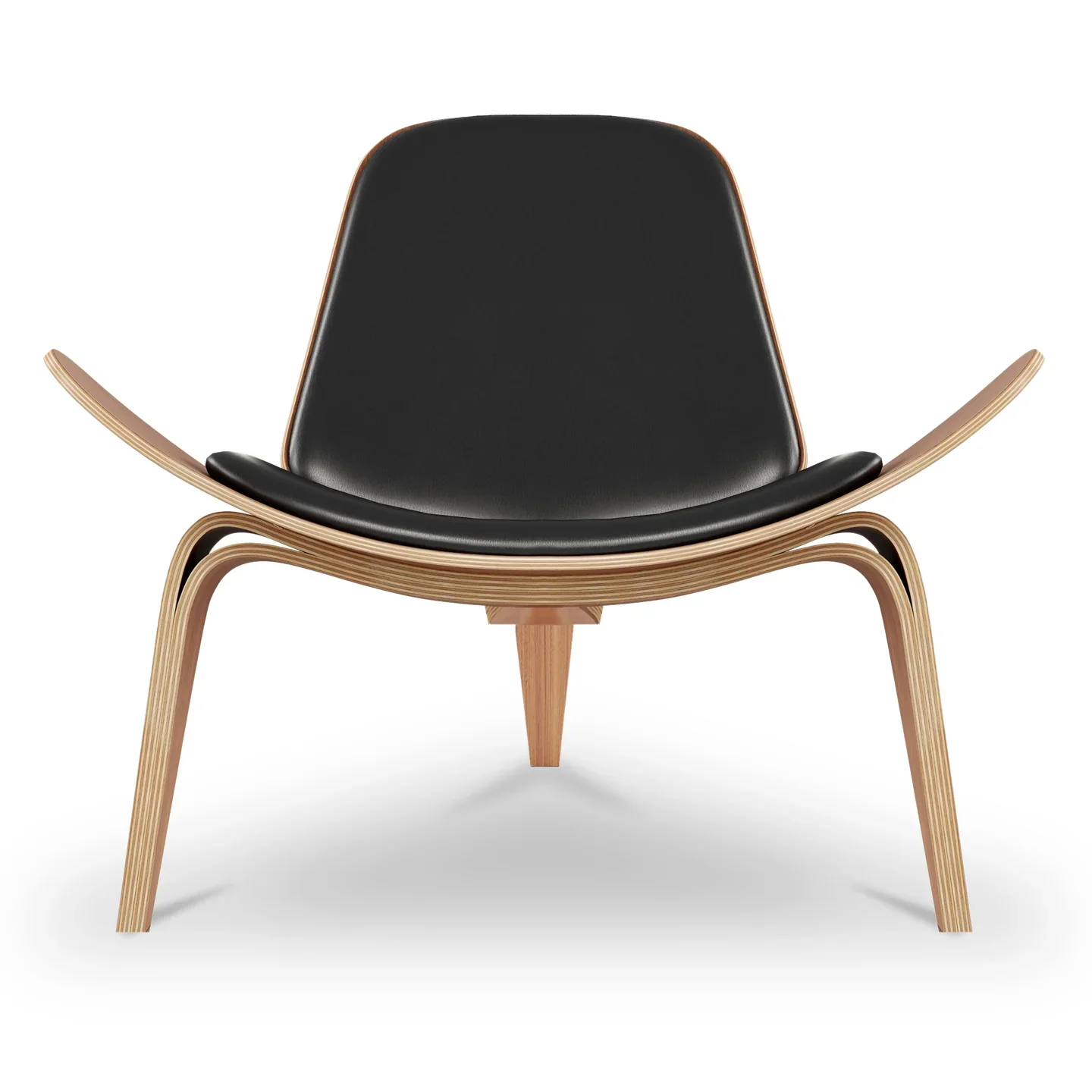 Shell Chair, Black Real Leather By World Modern Design - Image 6
