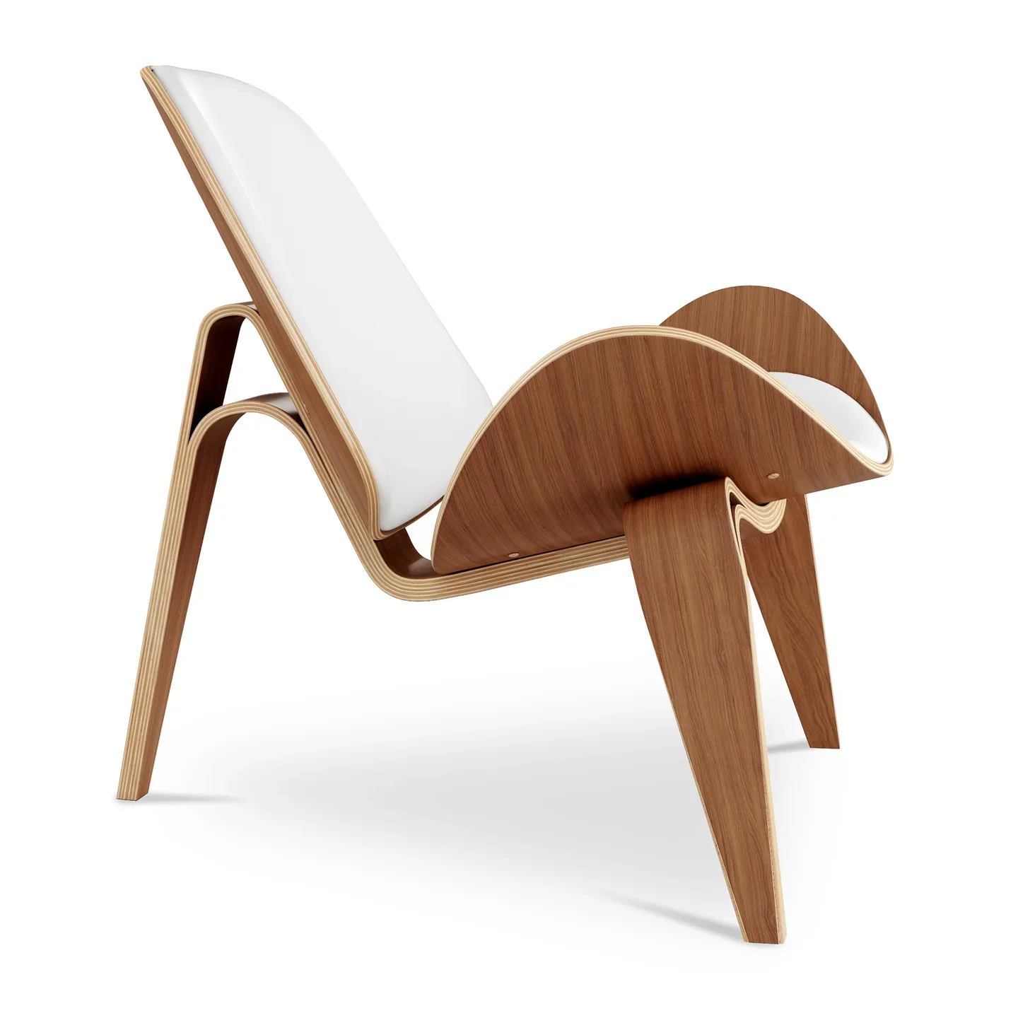 Shell Chair, White Real Leather By World Modern Design - Image 5