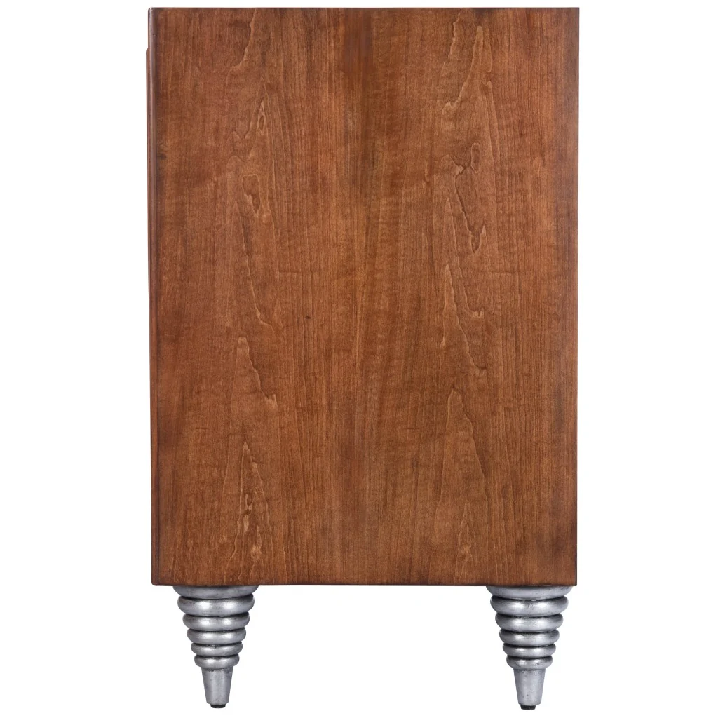 Shelly Leather & Capiz Shell Inlay Sideboard By Homeroots - Image 3