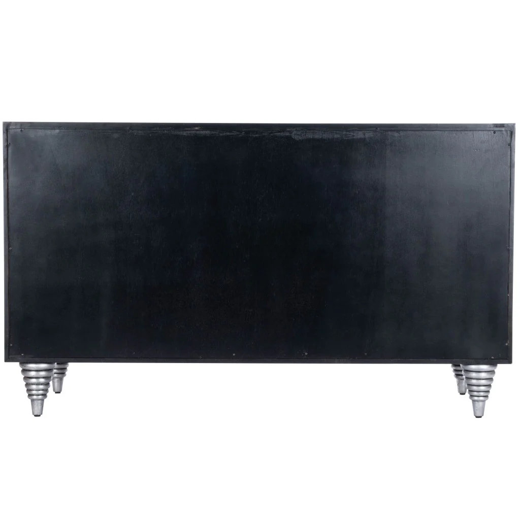 Shelly Leather & Capiz Shell Inlay Sideboard By Homeroots - Image 4