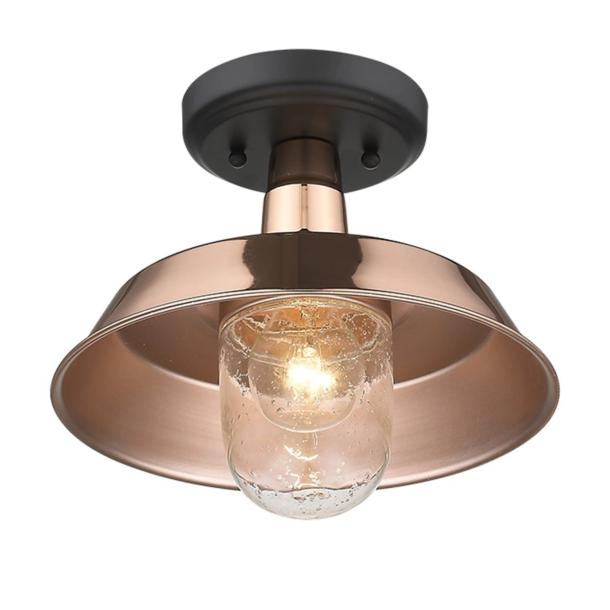 Shiny Copper Shallow Plate Adjustable Pendant Light By Homeroots - Image 4