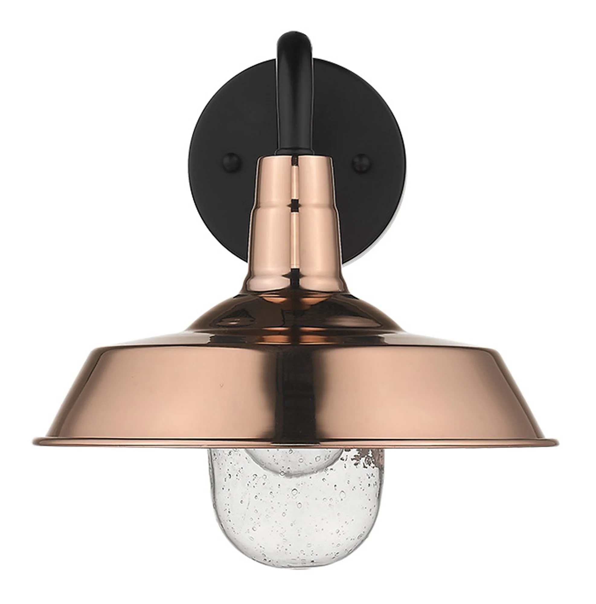 Shiny Copper Shallow Plate Shape Wall Light By Homeroots - Image 3