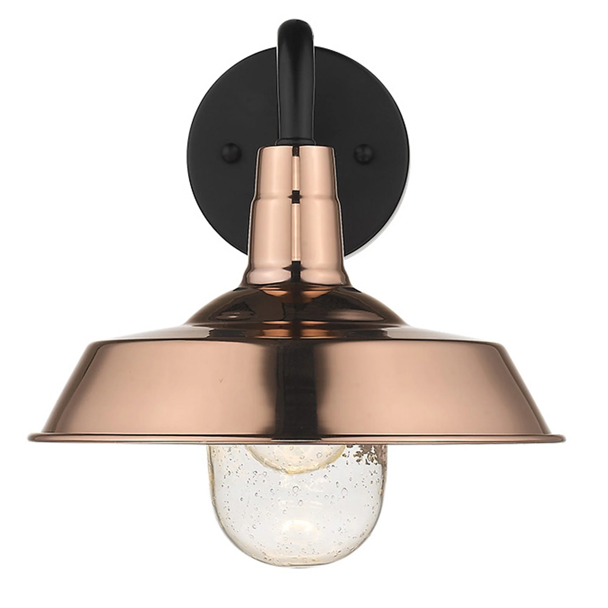Shiny Copper Shallow Plate Shape Wall Light By Homeroots - Image 4