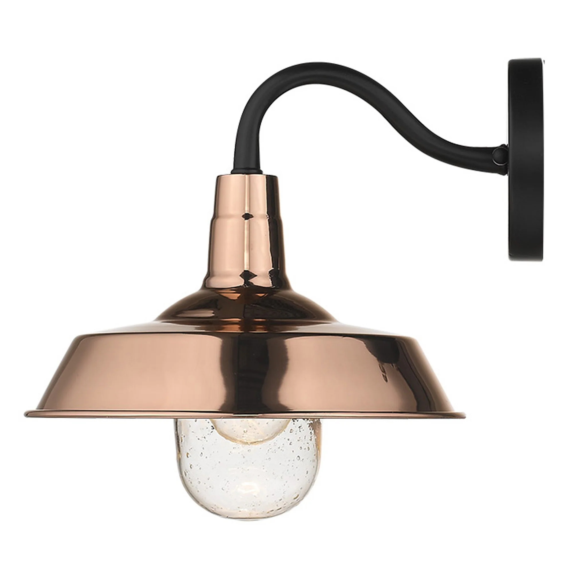 Shiny Copper Shallow Plate Shape Wall Light By Homeroots - Image 6
