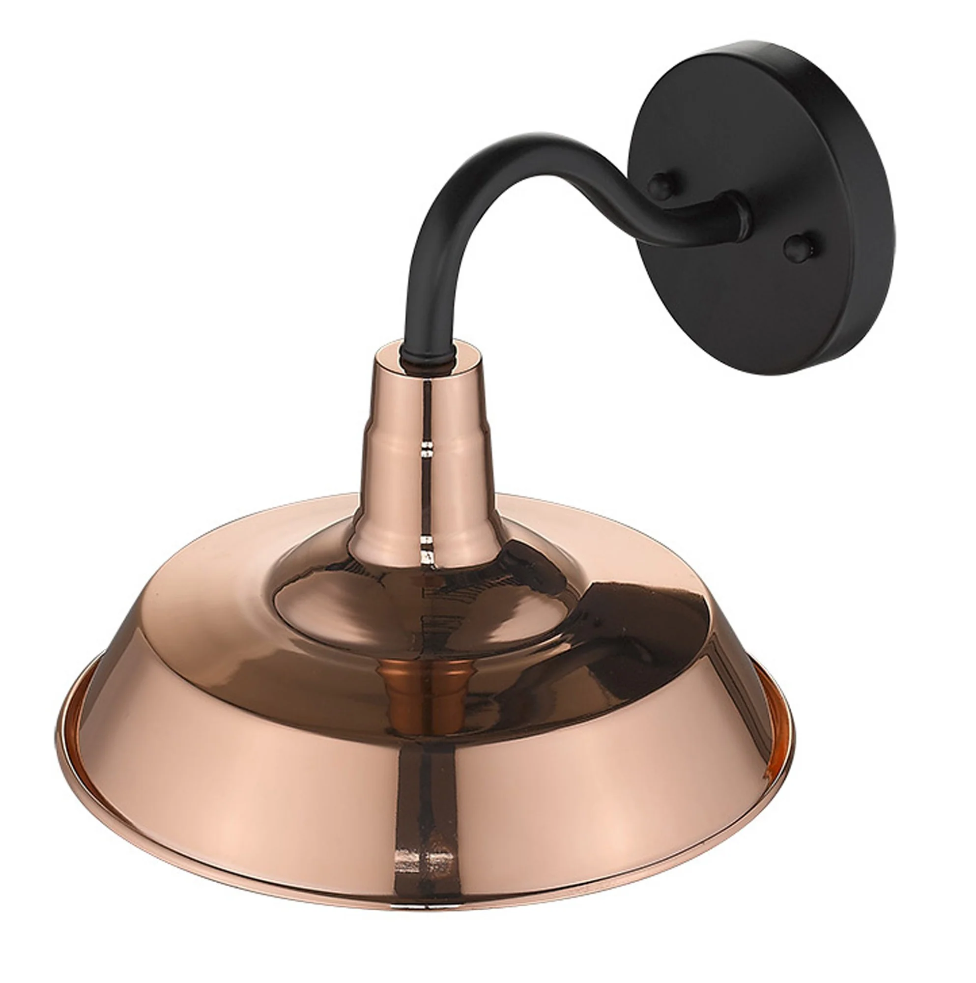 Shiny Copper Shallow Plate Shape Wall Light By Homeroots - Image 7