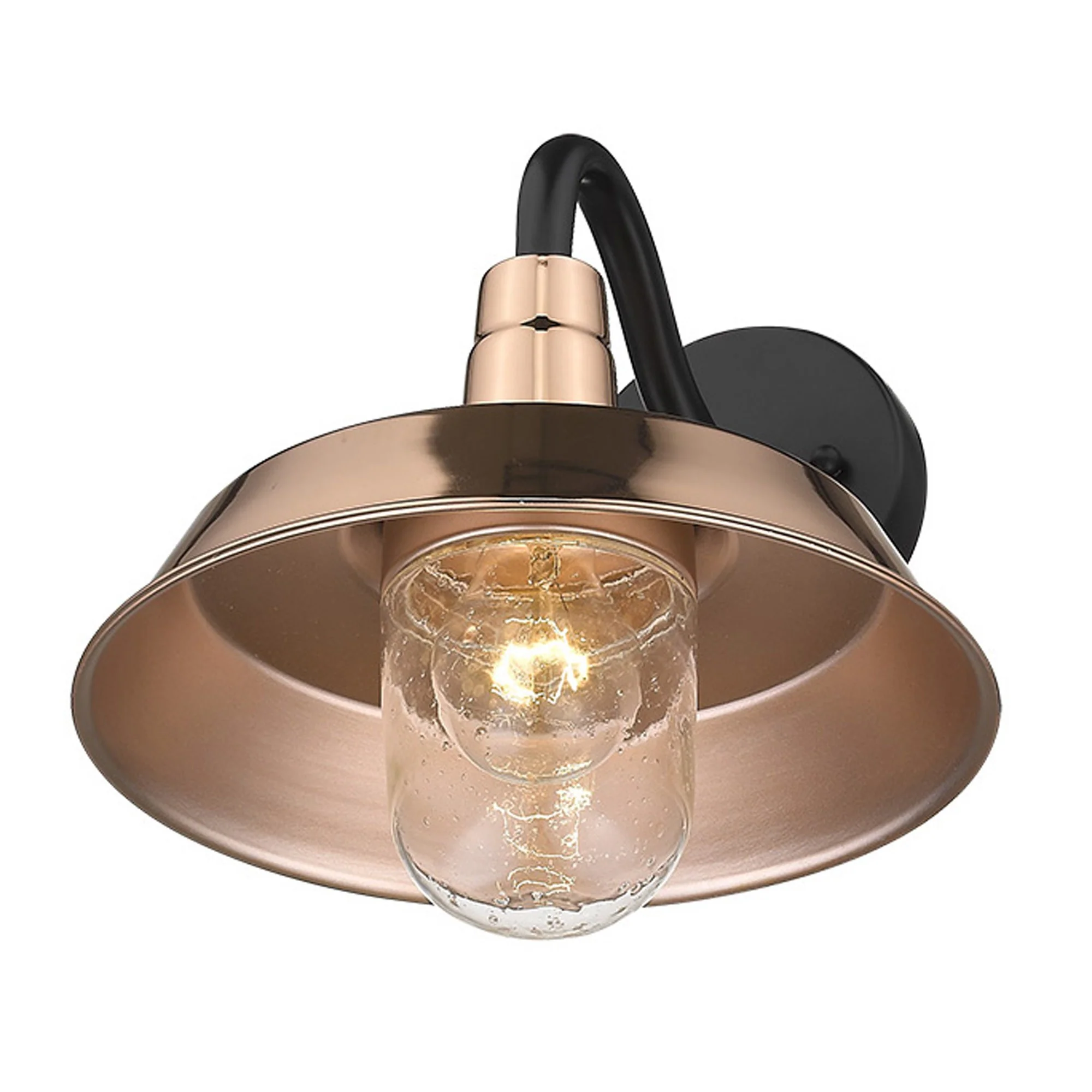 Shiny Copper Shallow Plate Shape Wall Light By Homeroots - Image 8