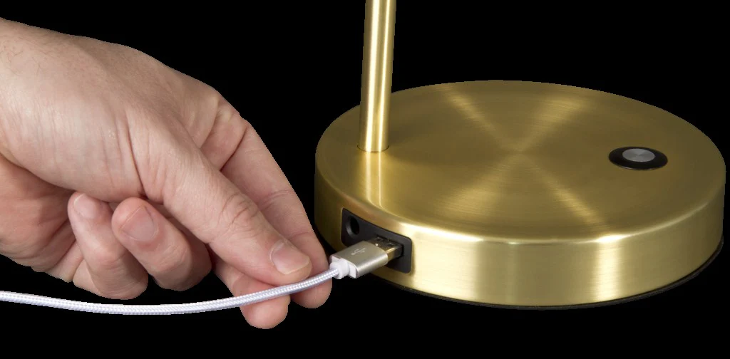 Shiny Satin Brass LED Adjustable Desk Lamp By Homeroots - Image 4
