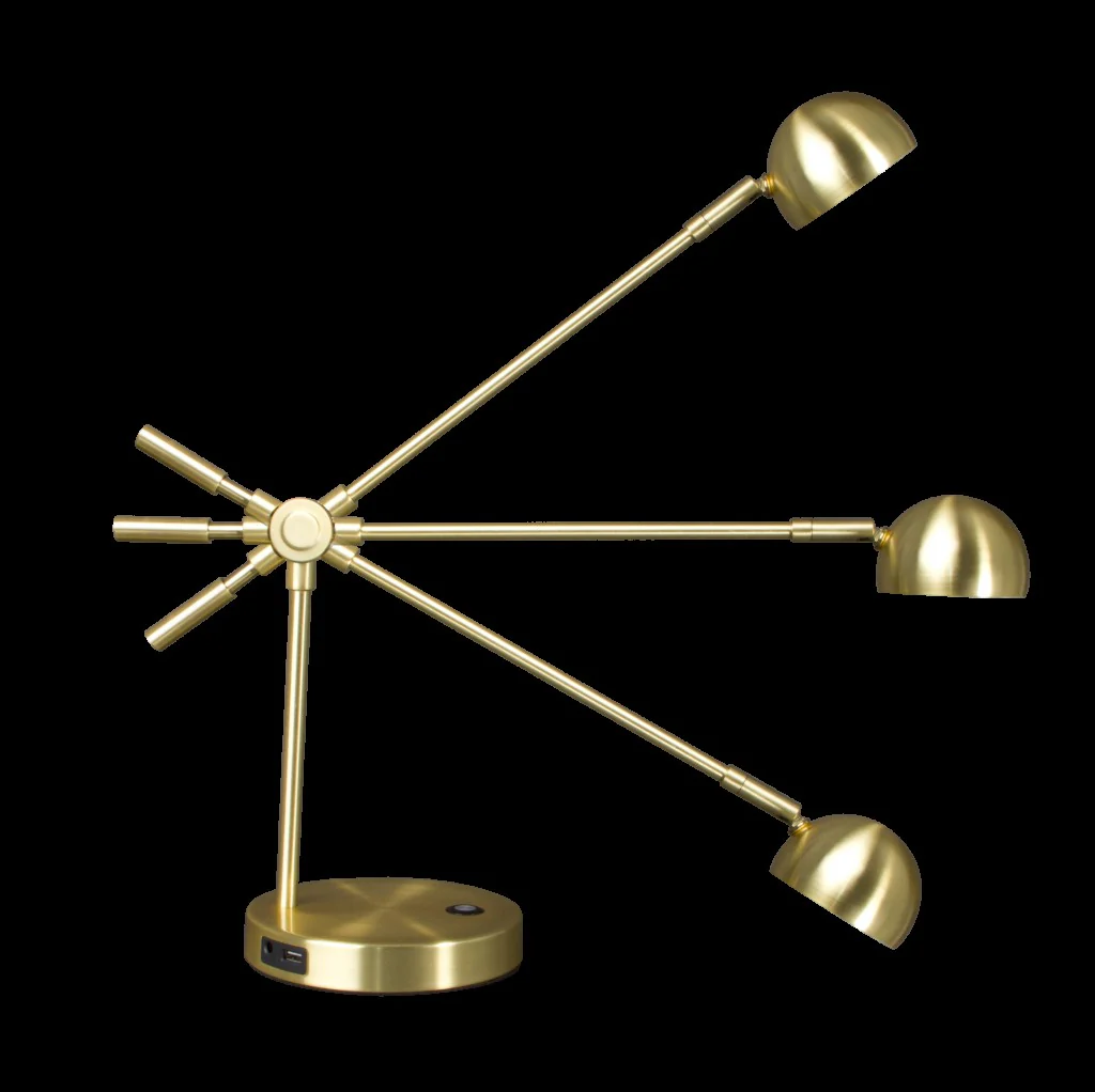 Shiny Satin Brass LED Adjustable Desk Lamp By Homeroots - Image 6