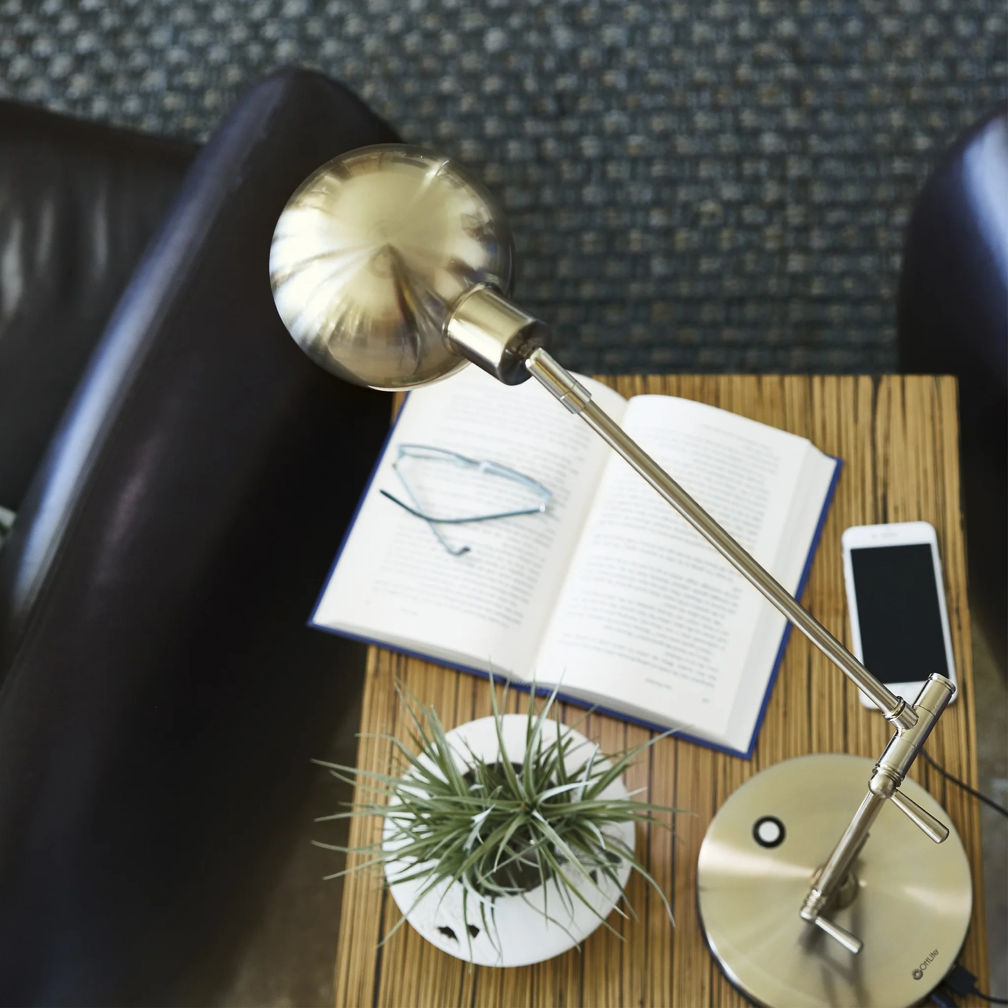 Shiny Satin Brass LED Adjustable Desk Lamp By Homeroots - Image 7