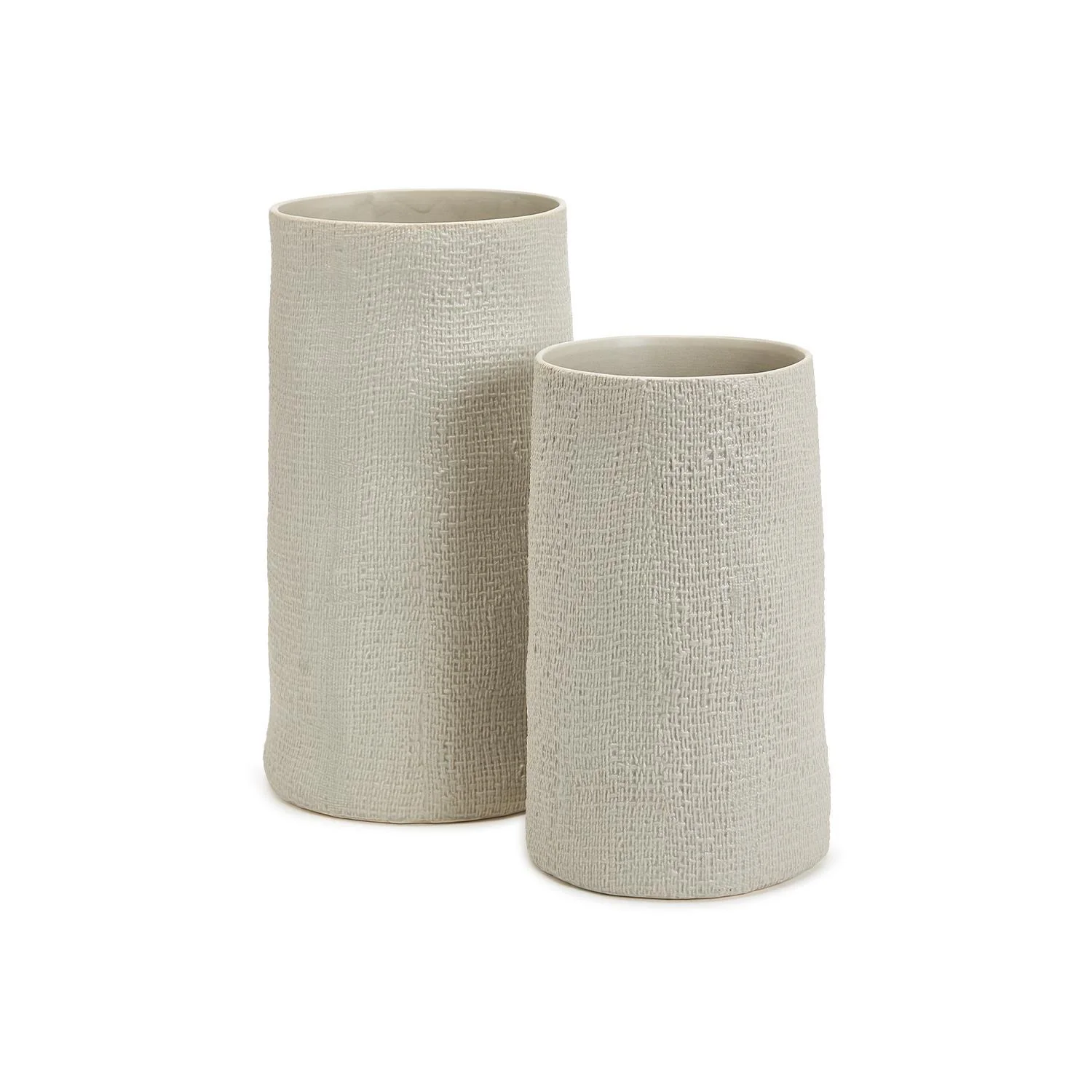 Shitake Beige Tall Cylinder Vase Set Of 2 By Tozai Home - Image 3