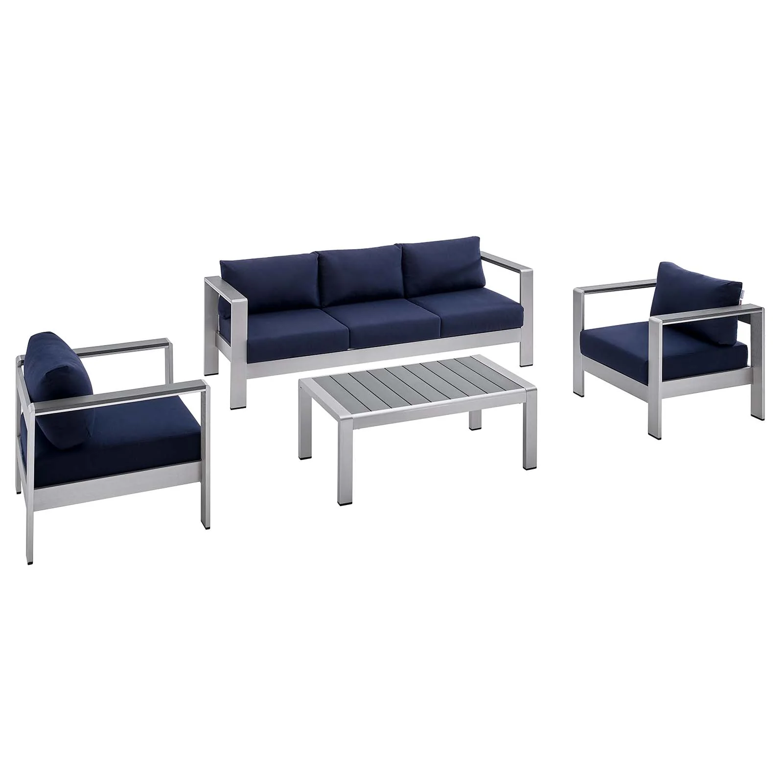 Shore Sunbrella® Fabric Outdoor Patio Aluminum 4 Piece Set By Modway - EEI-4316 - Image 15