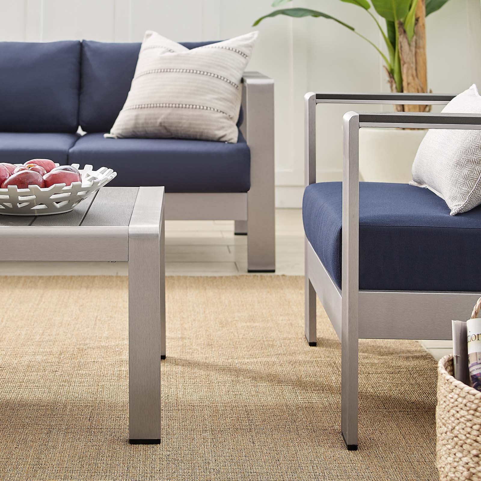 Shore Sunbrella® Fabric Outdoor Patio Aluminum 4 Piece Set By Modway - EEI-4316 - Image 22