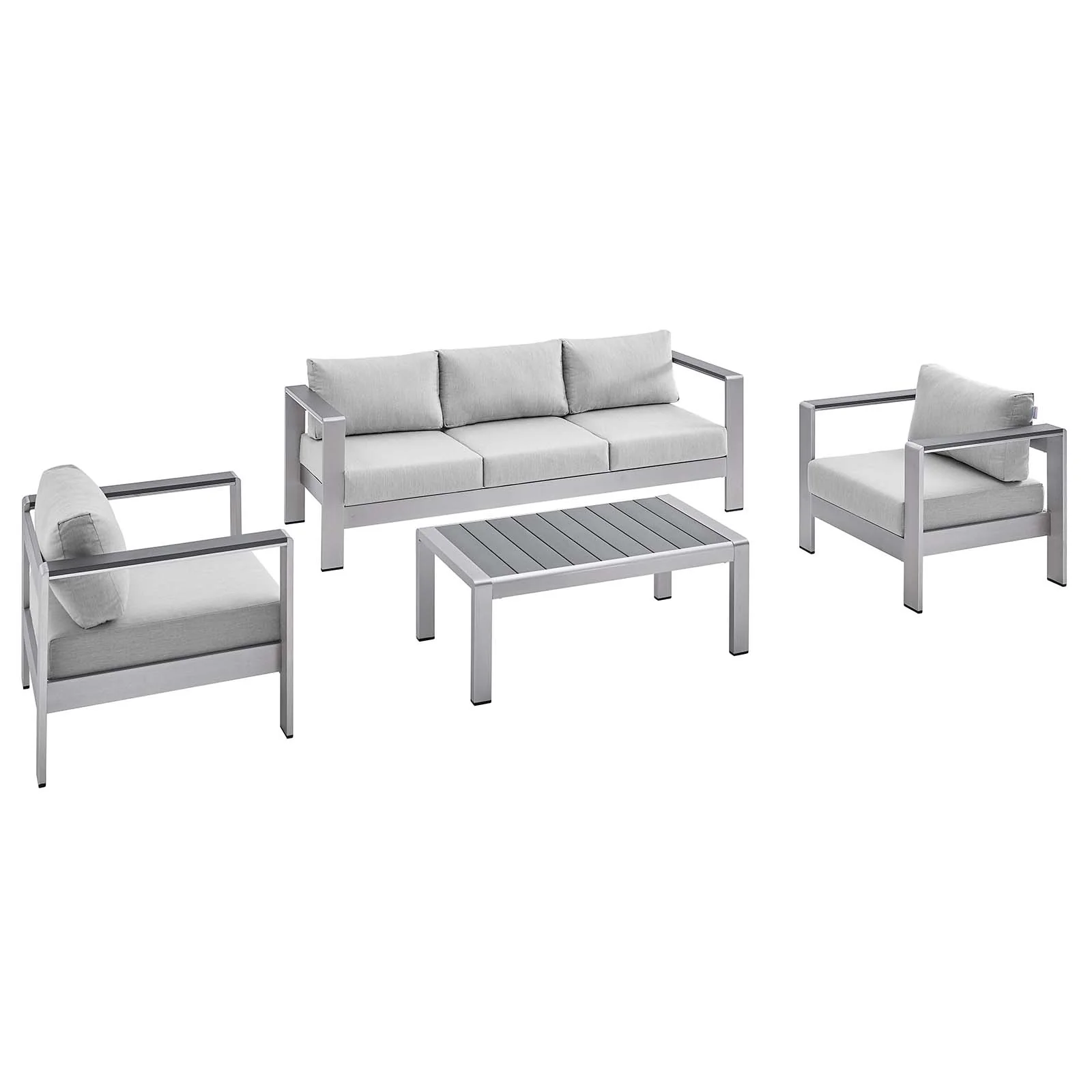 Shore Sunbrella® Fabric Outdoor Patio Aluminum 4 Piece Set By Modway - EEI-4316 - Image 3