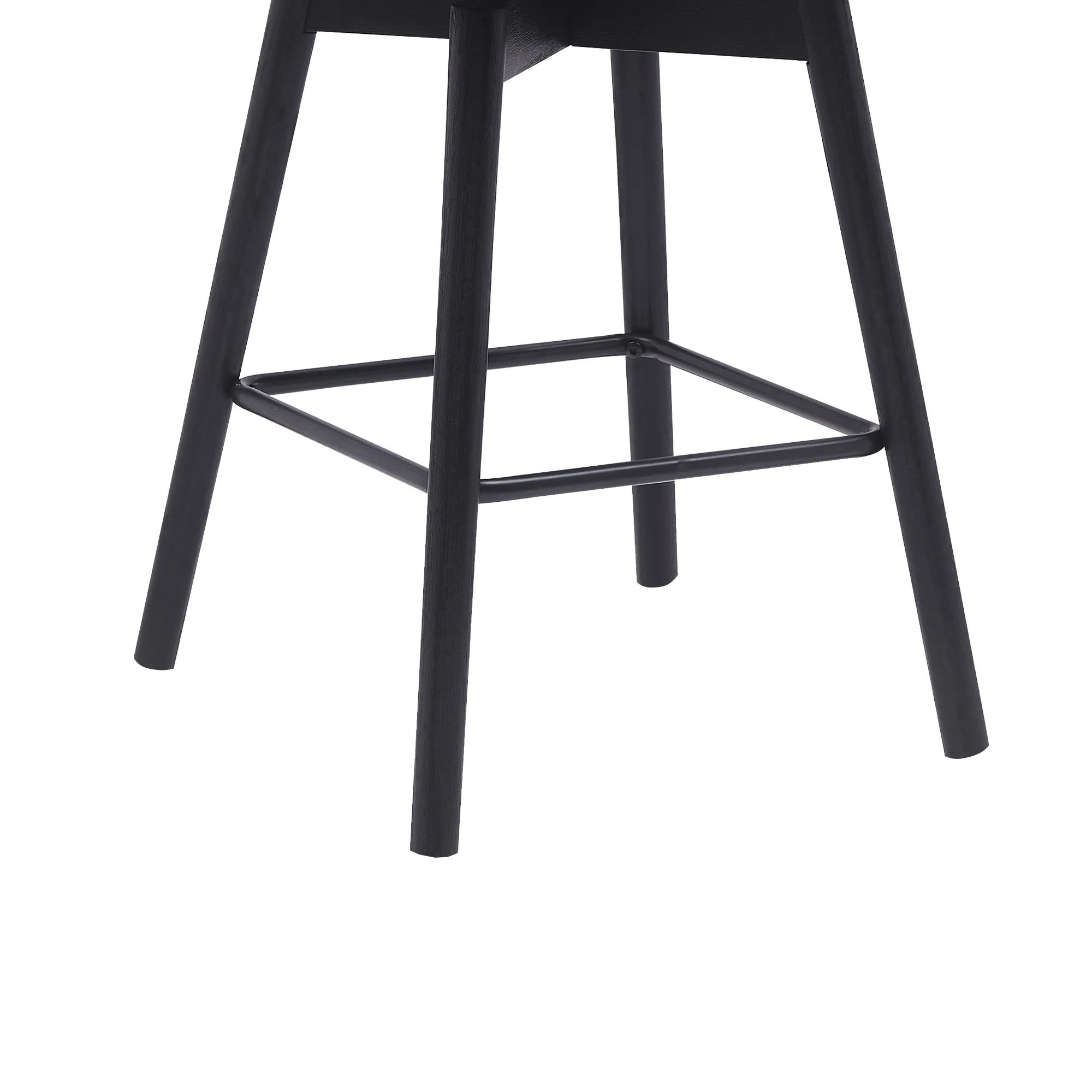 Sicily 26" Swivel Black Wood Counter Stool in Gray Faux Leather By Armen Living - Image 6