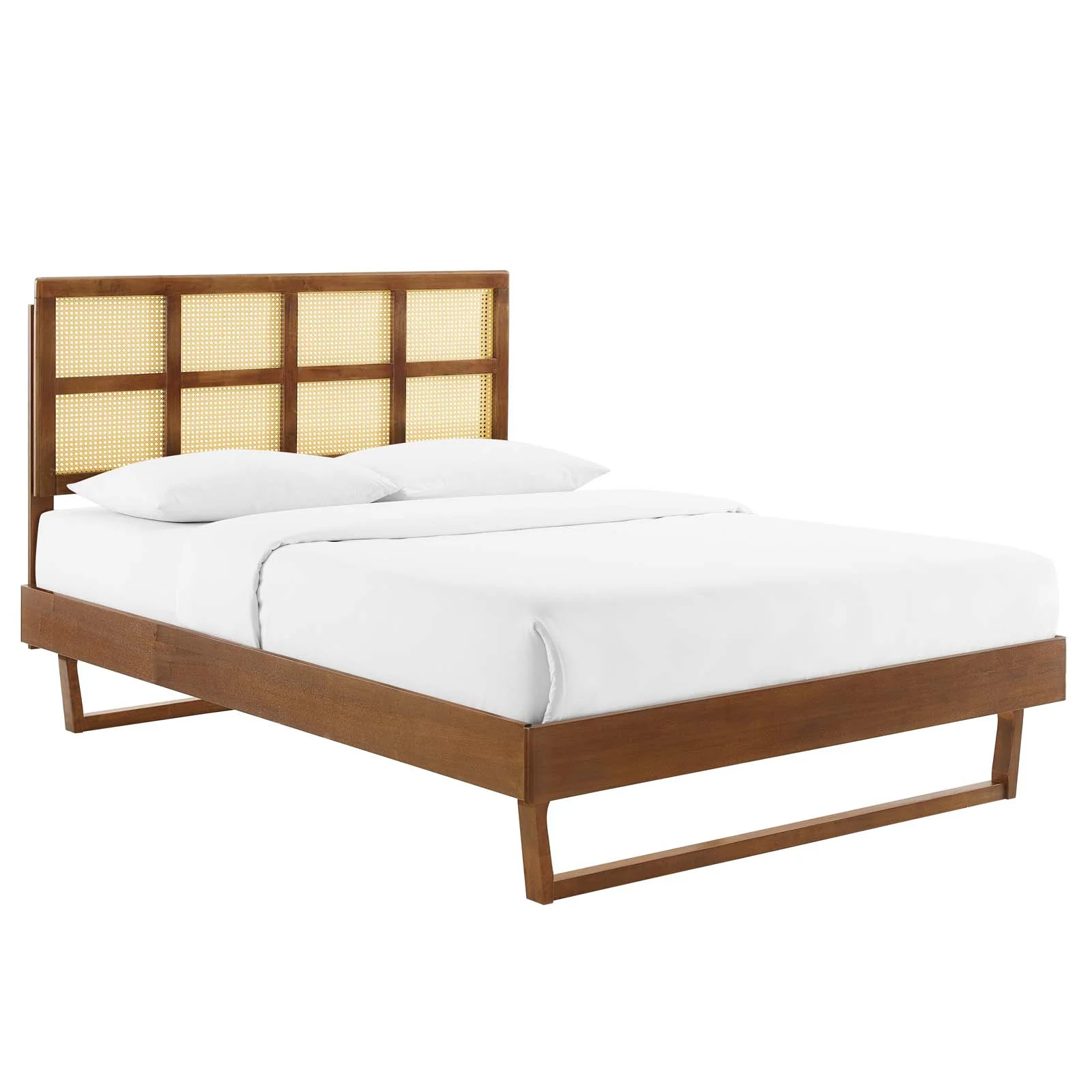Sidney Cane and Wood Full Platform Bed With Angular Legs By Modway - MOD-6371 - Image 2