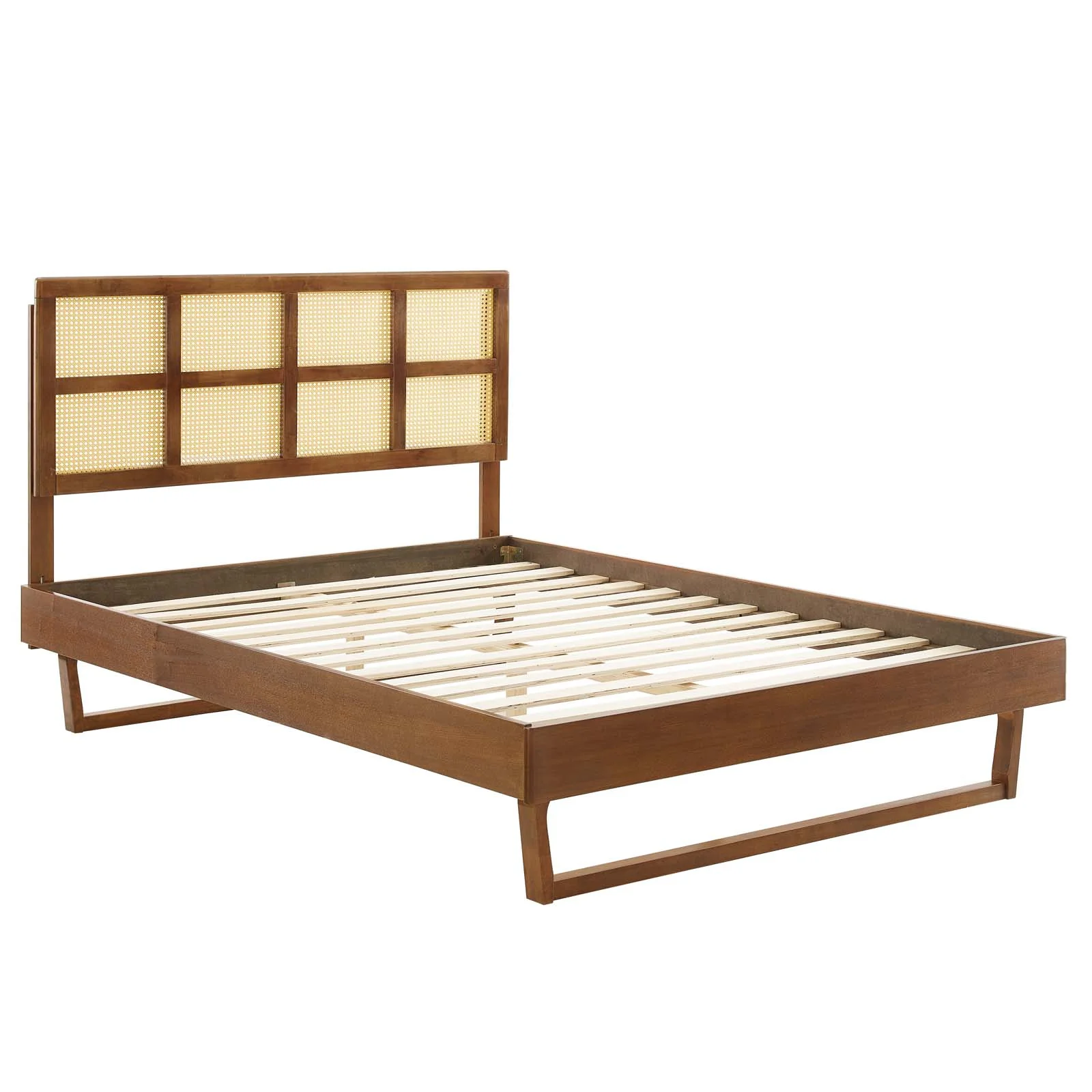 Sidney Cane and Wood Full Platform Bed With Angular Legs By Modway - MOD-6371 - Image 3
