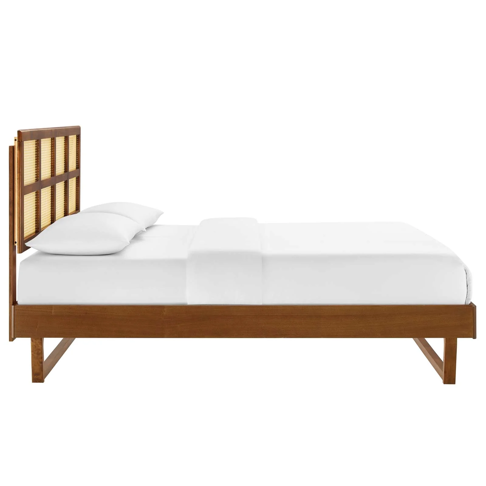 Sidney Cane and Wood Full Platform Bed With Angular Legs By Modway - MOD-6371 - Image 4