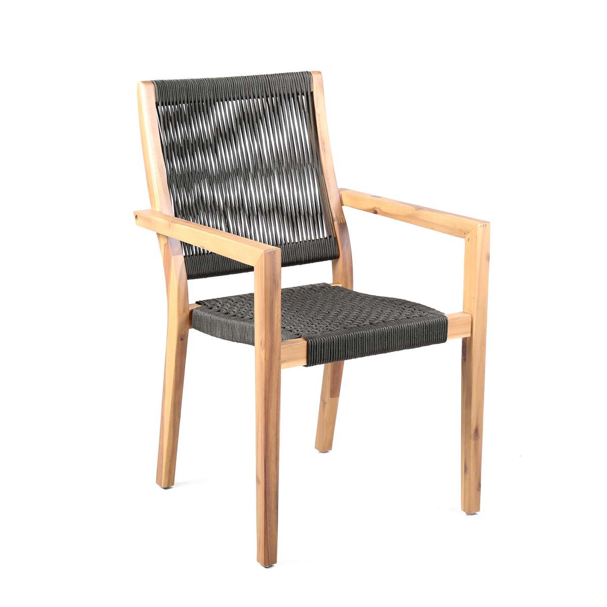 Sienna and Madsen 5 Piece Outdoor Eucalyptus Dining Set with Grey Teak Finish By Armen Living - Image 11