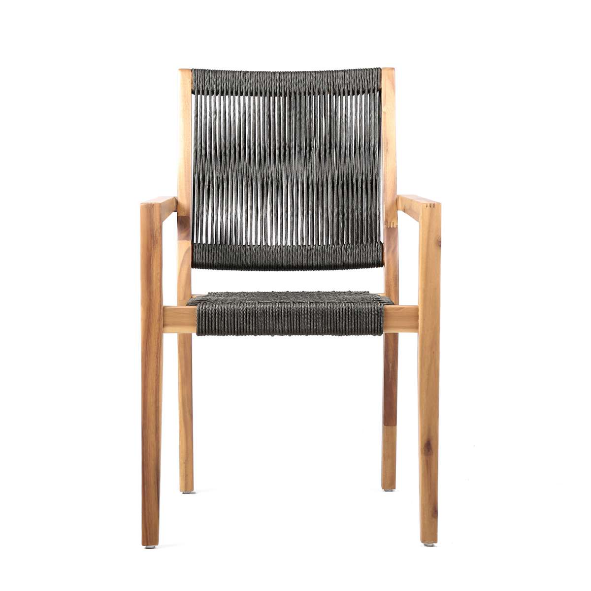 Sienna and Madsen 5 Piece Outdoor Eucalyptus Dining Set with Grey Teak Finish By Armen Living - Image 12