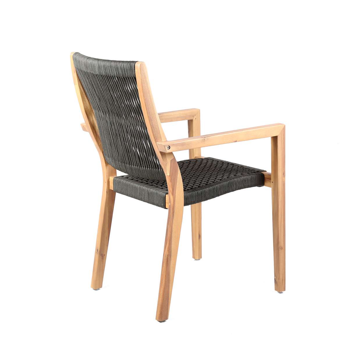Sienna and Madsen 5 Piece Outdoor Eucalyptus Dining Set with Grey Teak Finish By Armen Living - Image 13
