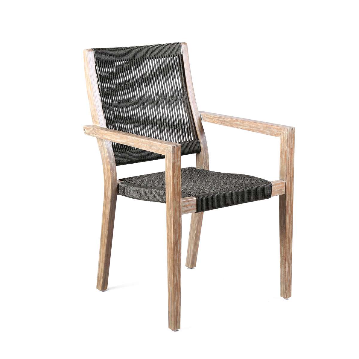 Sienna and Madsen 5 Piece Outdoor Eucalyptus Dining Set with Grey Teak Finish By Armen Living - Image 3