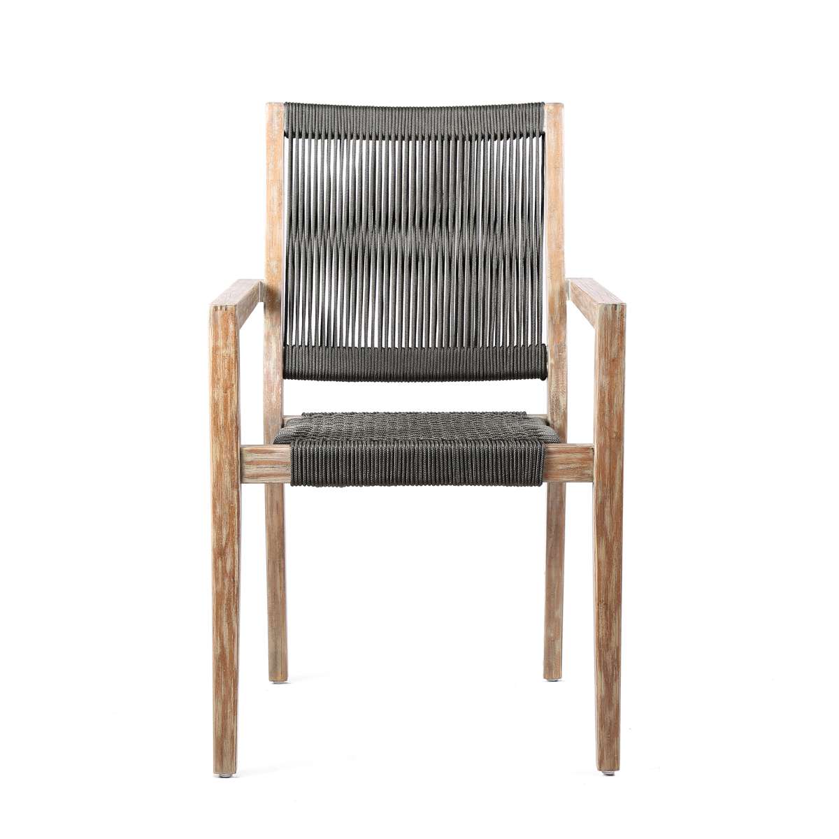 Sienna and Madsen 5 Piece Outdoor Eucalyptus Dining Set with Grey Teak Finish By Armen Living - Image 4