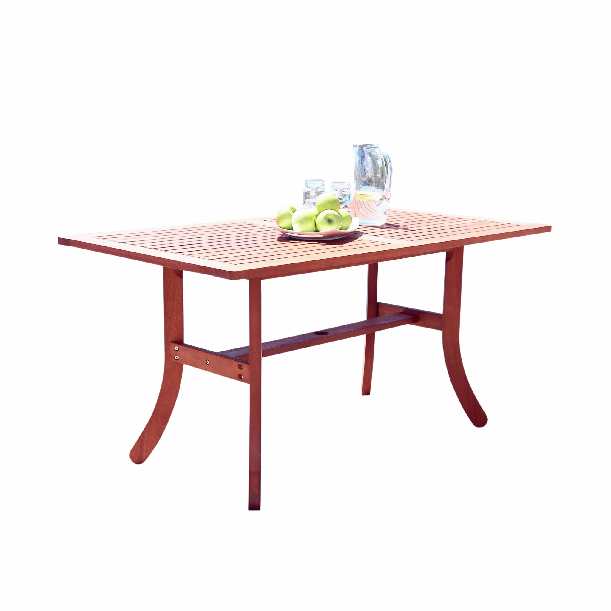 Sienna Brown Dining Table with Curved Legs By Homeroots - Image 2