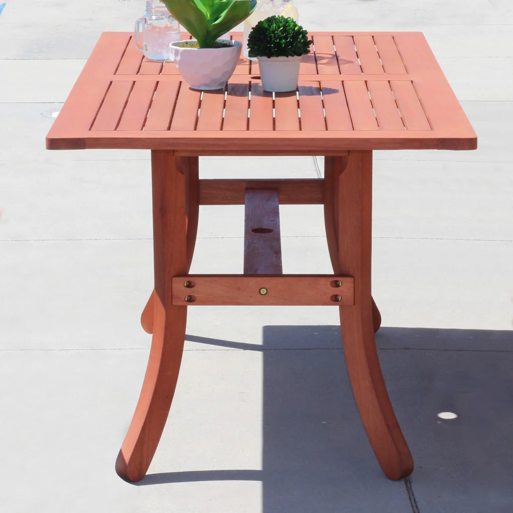 Sienna Brown Dining Table with Curved Legs By Homeroots - Image 3