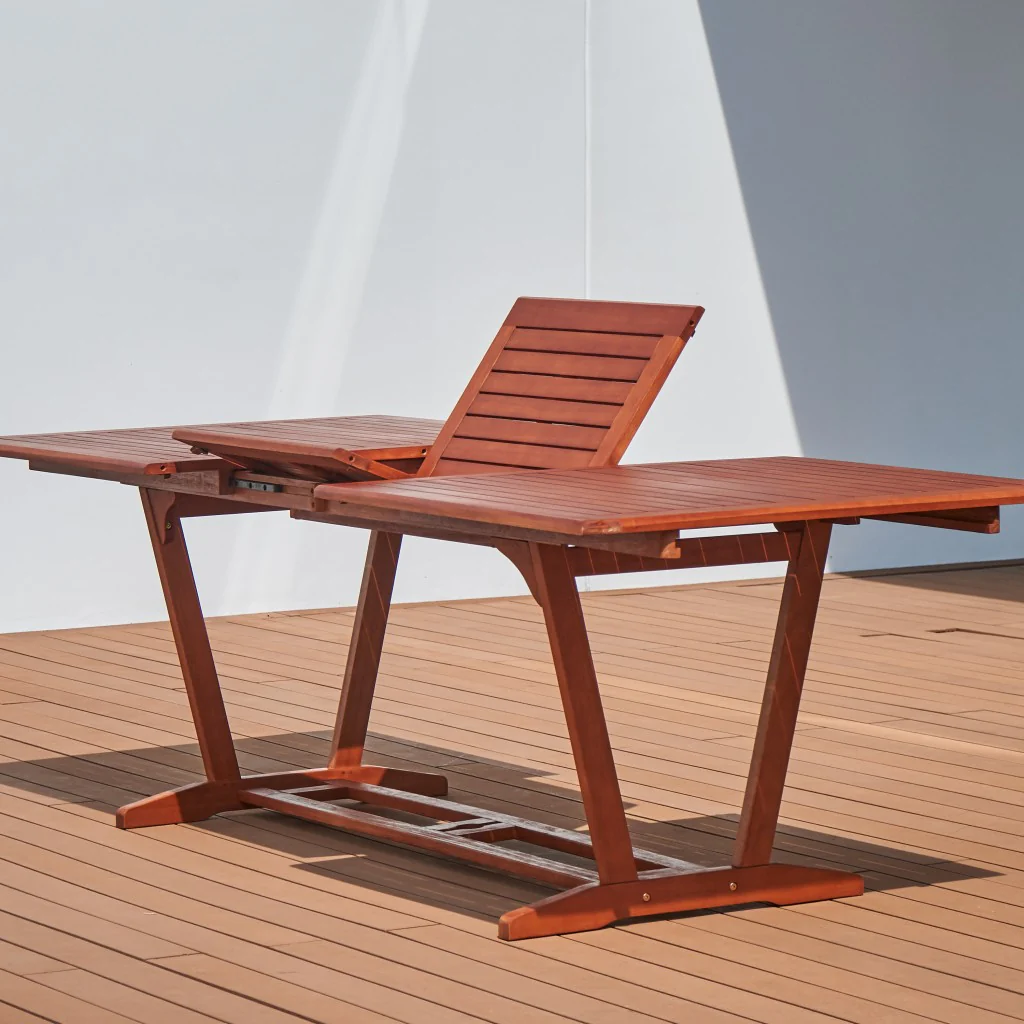 Sienna Brown Extendable Dining Table By Homeroots - Image 2