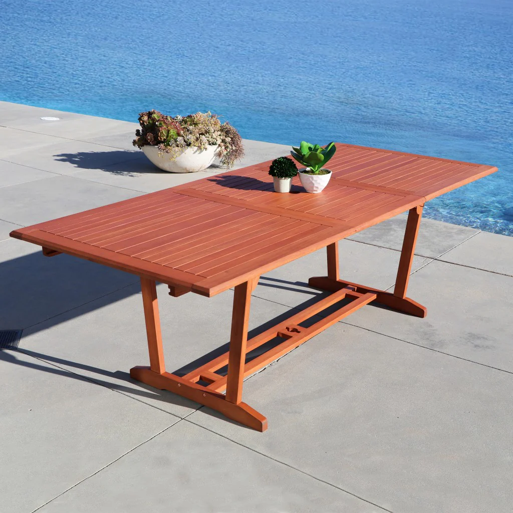 Sienna Brown Extendable Dining Table By Homeroots - Image 5