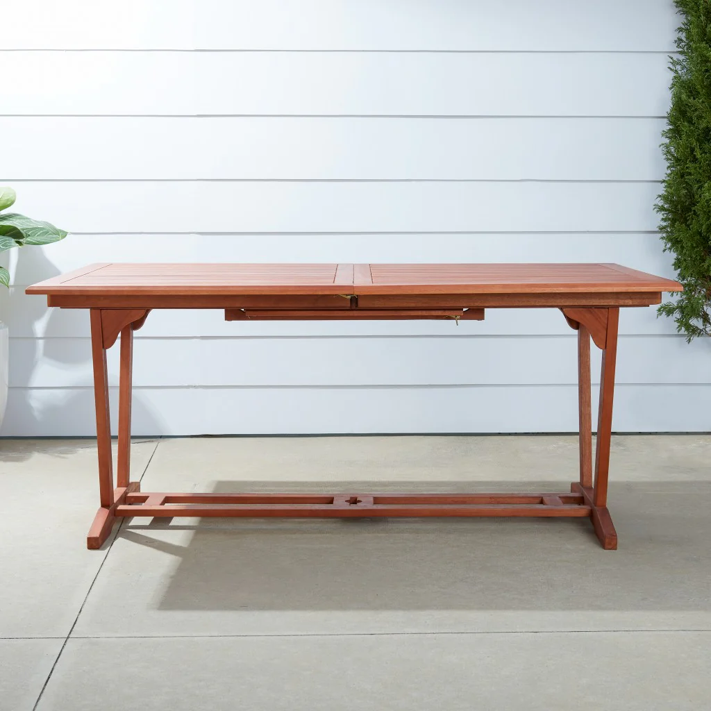Sienna Brown Extendable Dining Table By Homeroots - Image 6