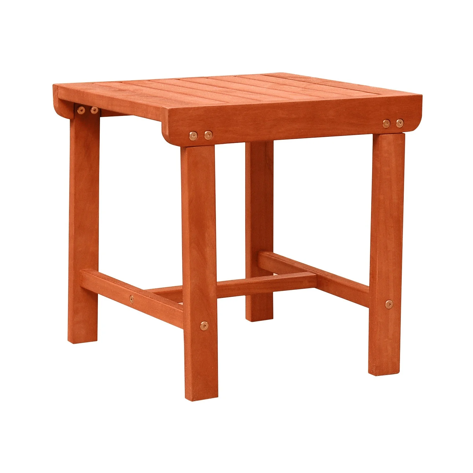 Sienna Brown Outdoor Wooden Side Table By Homeroots - Image 2