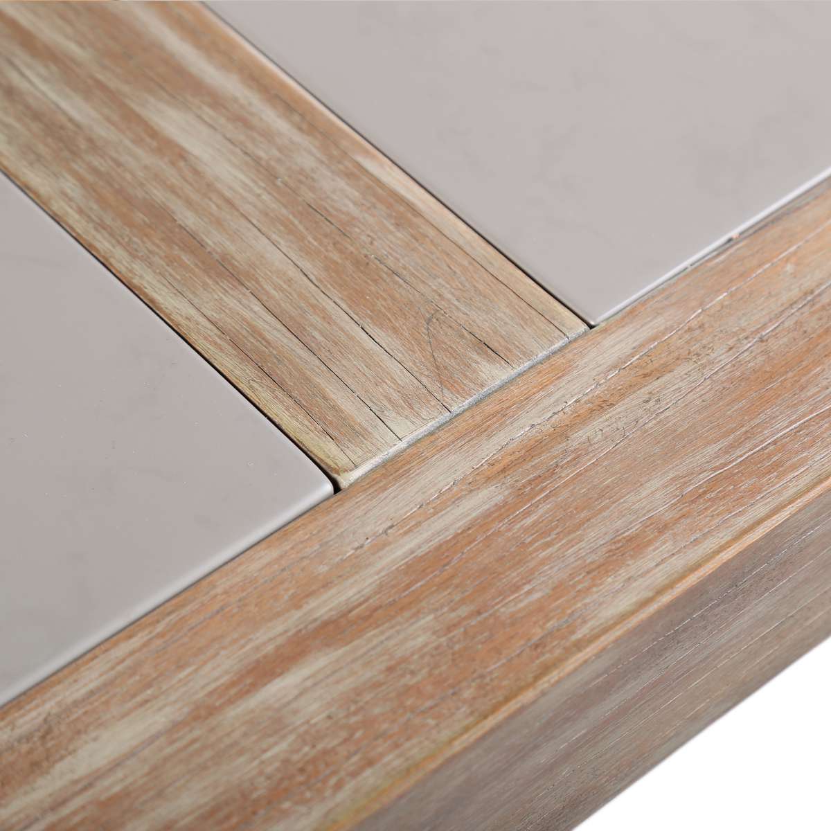 Sienna Outdoor Eucalyptus Dining Table with Teak Finish and Grey Super Stone Top By Armen Living - Image 10