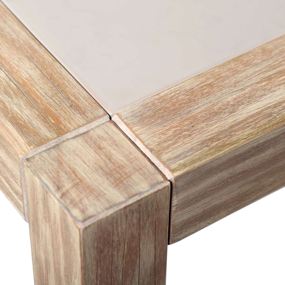Sienna Outdoor Eucalyptus Dining Table with Teak Finish and Grey Super Stone Top By Armen Living - Image 14