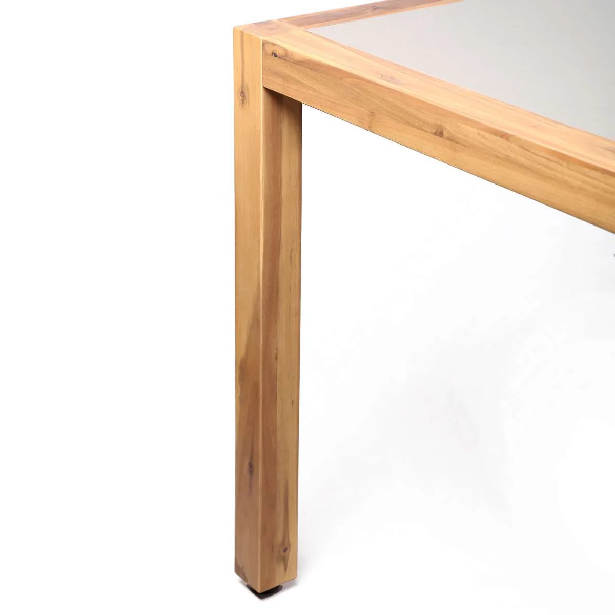 Sienna Outdoor Eucalyptus Dining Table with Teak Finish and Grey Super Stone Top By Armen Living - Image 5