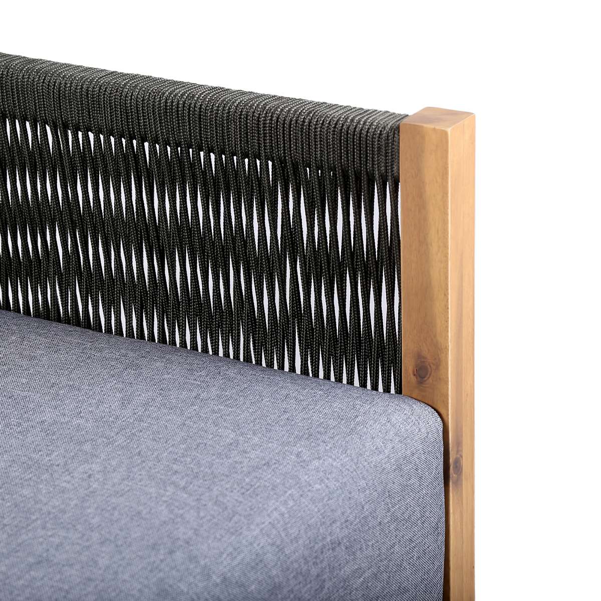 Sienna Outdoor Eucalyptus Sofa in Teak Finish with Grey Cushions By Armen Living - Image 6