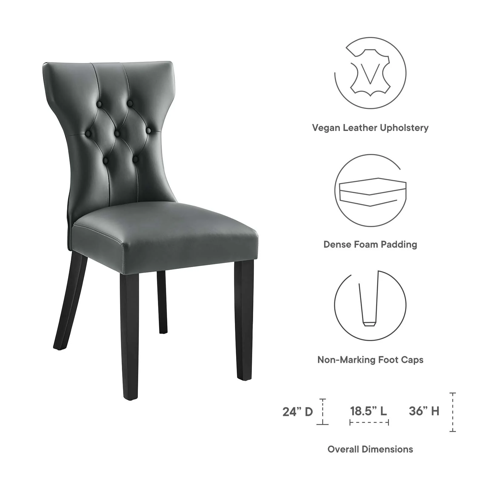 Silhouette Dining Vinyl Side Chair By Modway - EEI-812 - Image 7