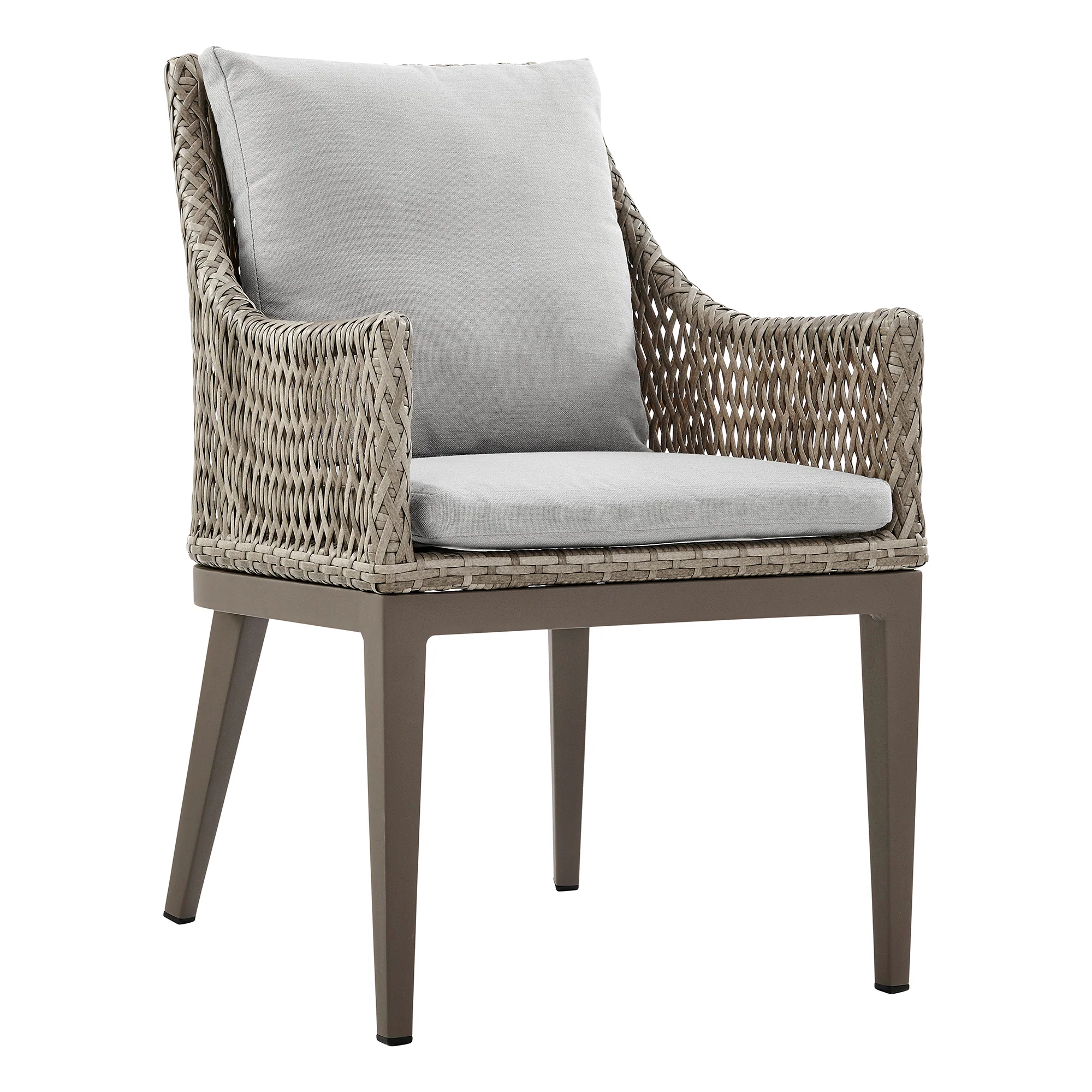 Silvana 5 Piece Gray Aluminum Outdoor Dining Set with Gray Fabric By Armen Living - Image 3